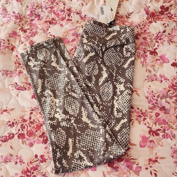 Adidas STELLA MCCARTNEY Brown Cream Snake Print Leggings - Picture 10 of 10